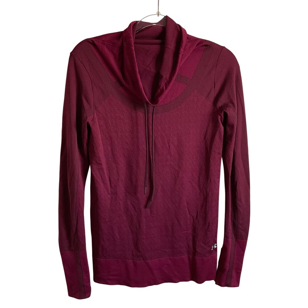 Under Armour Threadborne Merlot Wine Colored Funnel Neck - Size Small